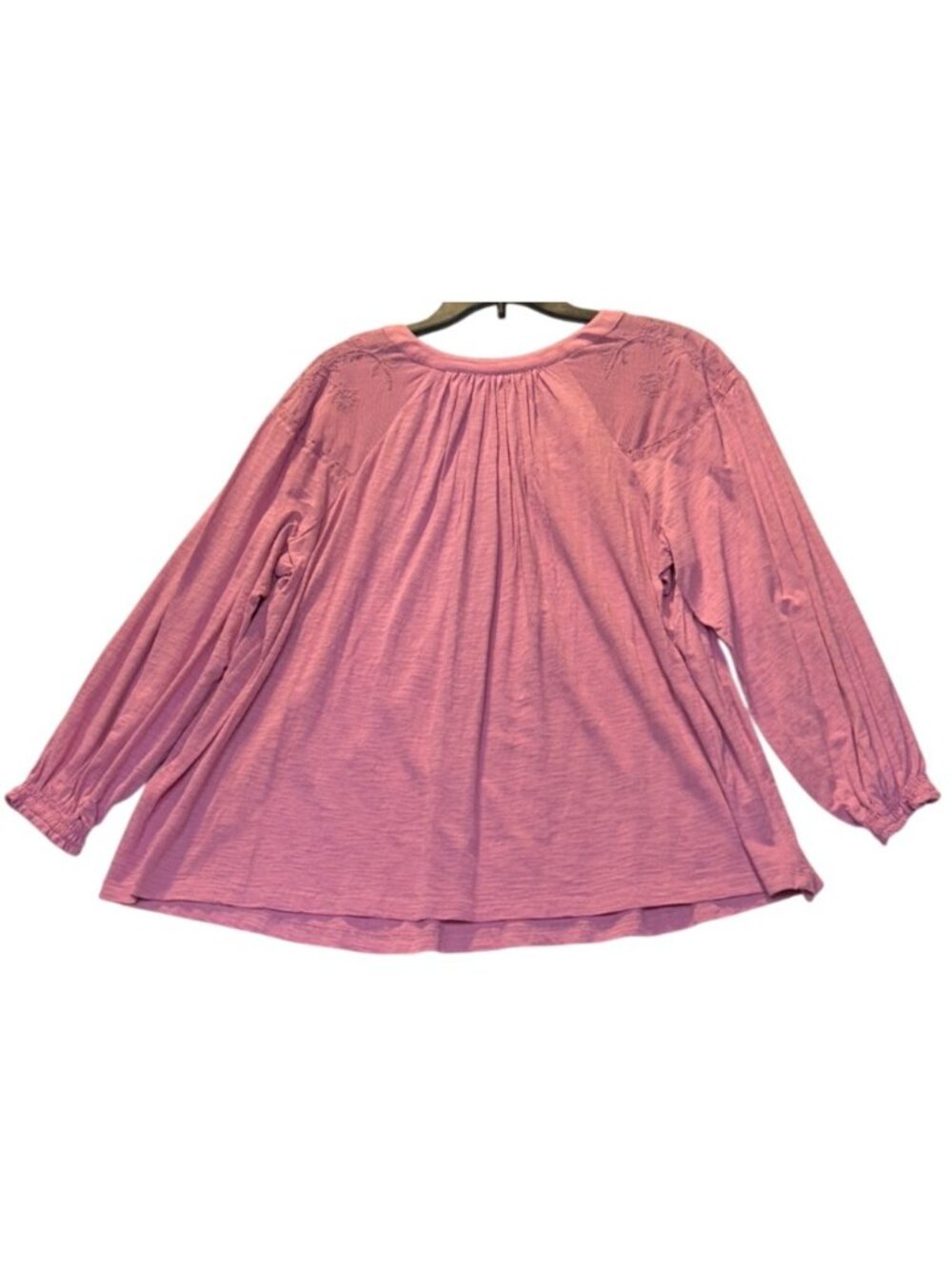 Style & Co Womens 2X Lace Knit Top Pink Rain Long Sleeves Scoop Neck Casual - Picture 2 of 12